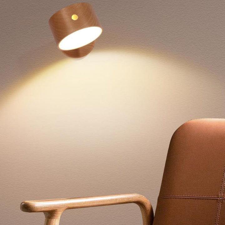 BowLift | Simple wood USB rechargeable touch magnet LED night light wall sconce lamp