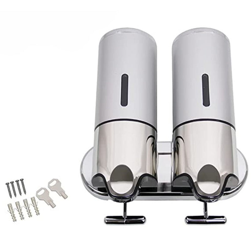 BowLift | Soap holder & dispenser Wall mounted Stainless steel Bathroom Shower soap dispenser pump