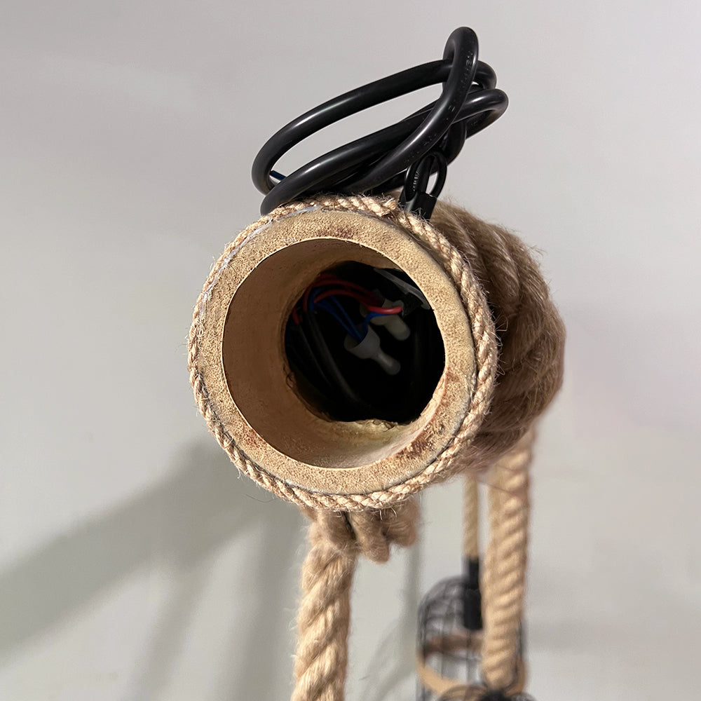 BowLift | AlessioGlow - Retro Metal Wood Pendant Lamp for Atmospheric Interiors