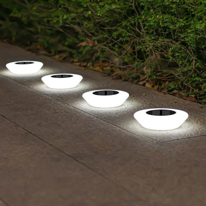 Modern Simplicity Solar Waterproof PP PS Round Conic LED Landscape Lighting Outdoor Light For Garden | Bowlift