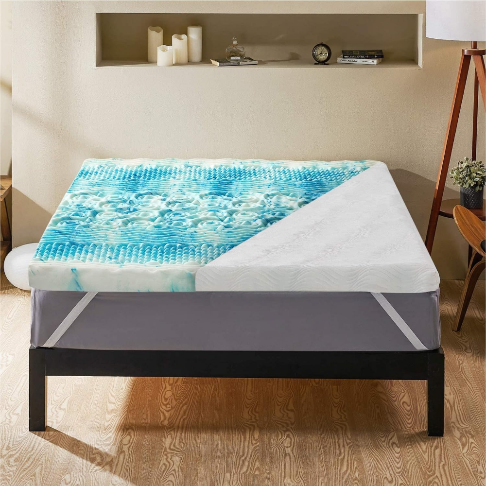 Premium Cooling Egg Crate Foam Mattress Topper | Bowlift