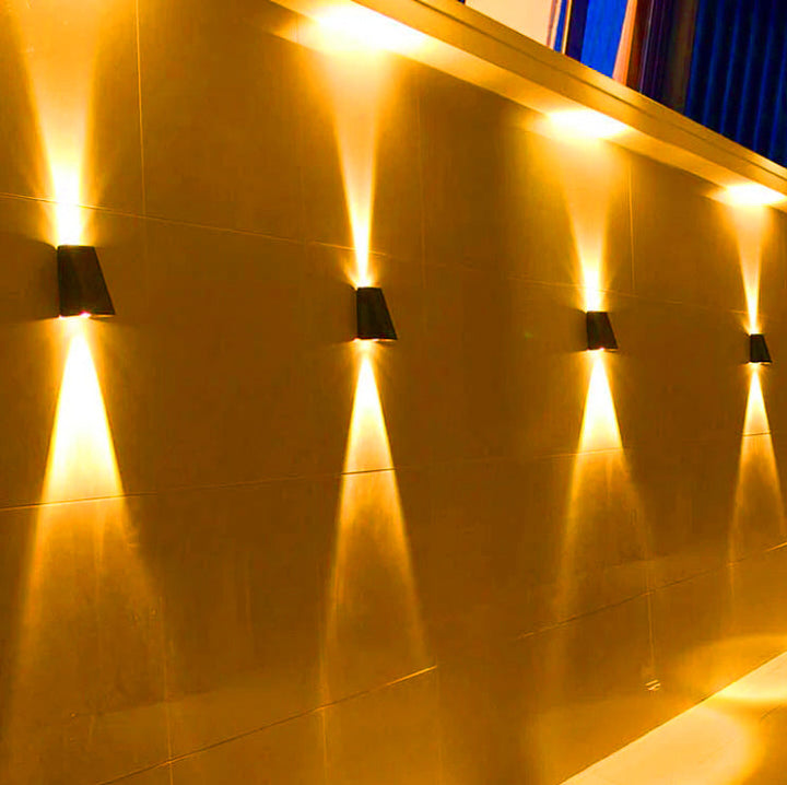 Simple Solar Trapezoid Outdoor Waterproof Up and Down Lights LED Wall Sconce Lamp | Bowlift