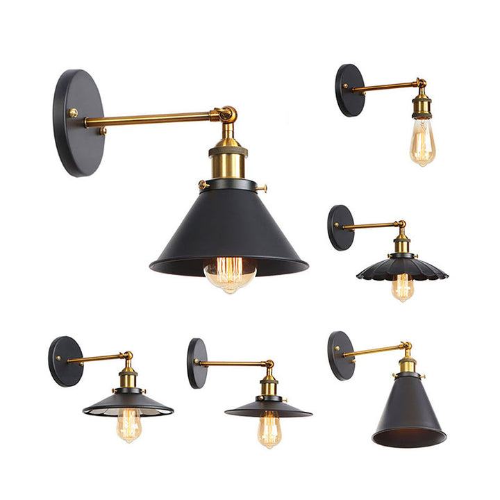 BowLift | Metal straight arm wall lighting fixture factory 1 bulb dining room wall lamp in black and brass