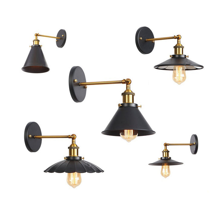 BowLift | Metal straight arm wall lighting fixture factory 1 bulb dining room wall lamp in black and brass