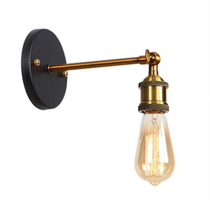 BowLift | Metal straight arm wall lighting fixture factory 1 bulb dining room wall lamp in black and brass