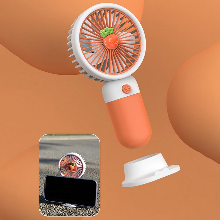 MTech Portable Handheld Fan – Strong Wind, Noiseless, Rechargeable Mini Fan With Base | Bowlift