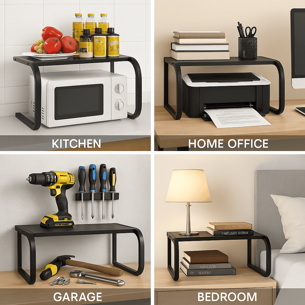 SpaceRack™ Kitchen Shelf 2 Levels Without Drilling | Bowlift