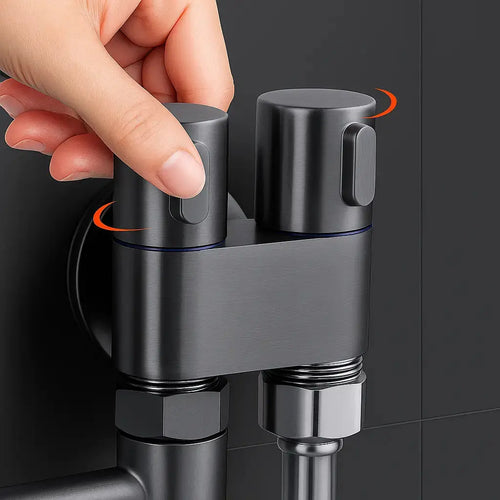 BowLift | Double control valve made of brass – Water supply with matte black finish