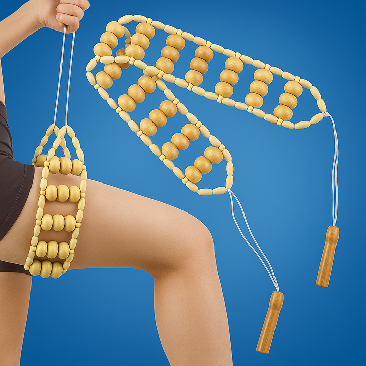 Pain Relief – Solid-Wood Beads – Relieve Muscle Tension – Portable Full-Body Relaxation Tool Bowlift