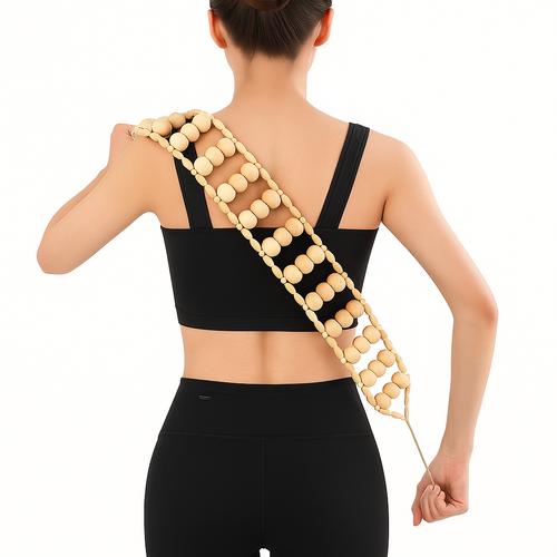 Pain Relief – Solid-Wood Beads – Relieve Muscle Tension – Portable Full-Body Relaxation Tool Bowlift