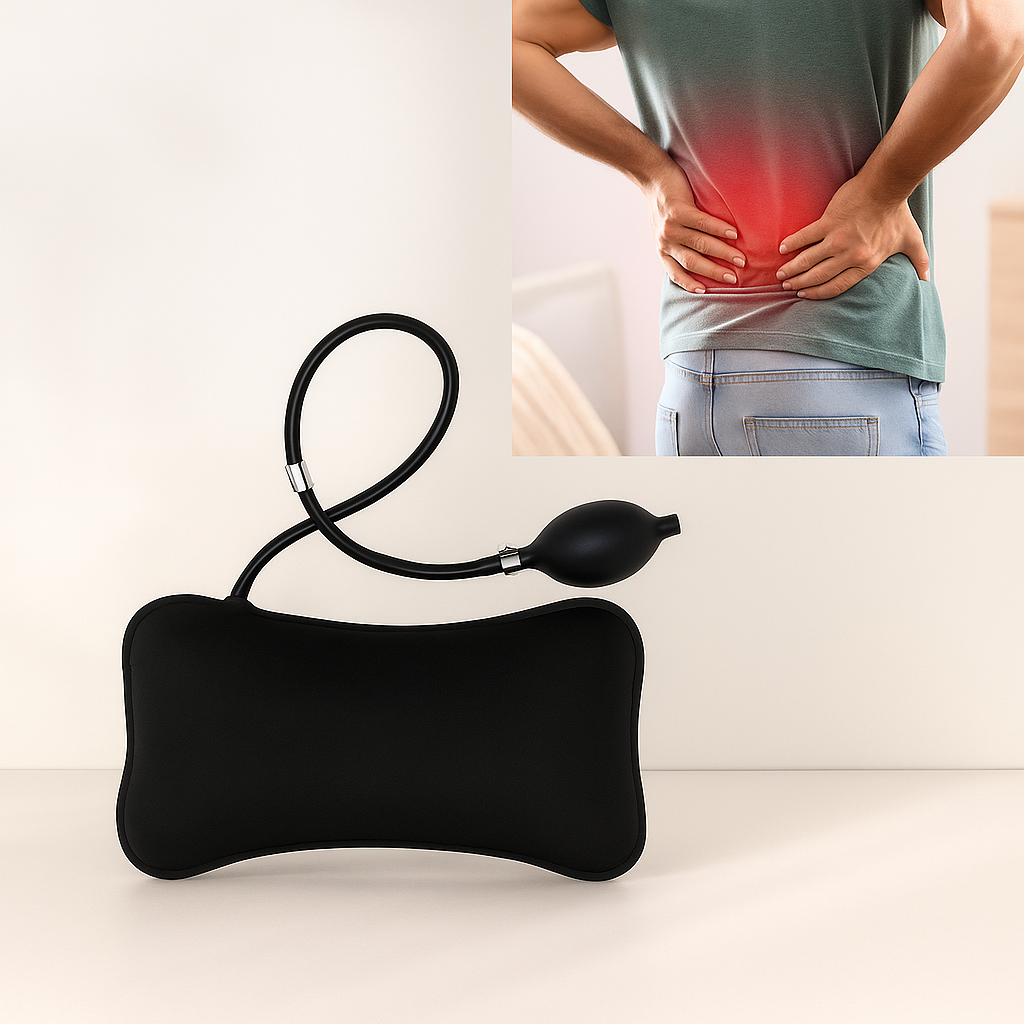 Spine Alignment – Adjustable Firmness – Back Pain Relief – Office Travel Car Seat Support Bowlift