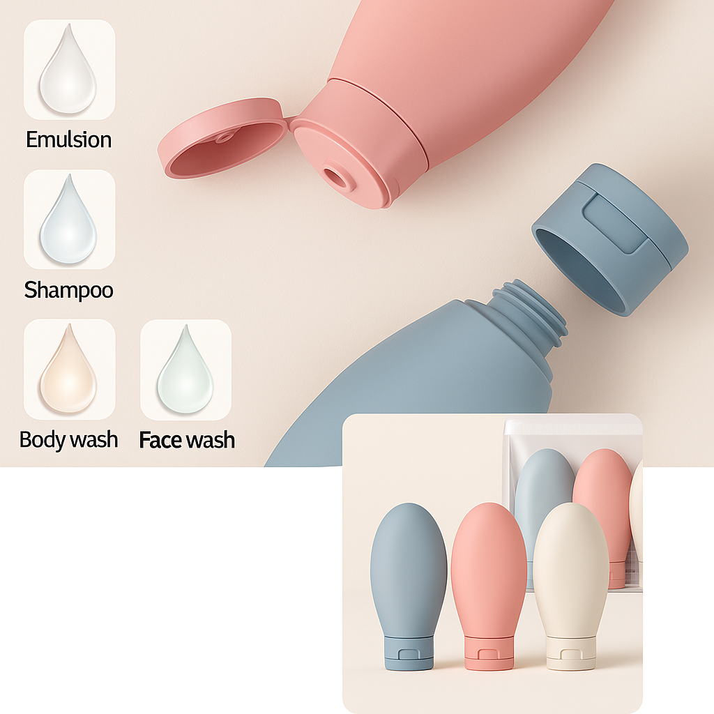 Leak-Proof Silicone – 60 ml Refillable – Ideal for Carry-On Trips Bowlift