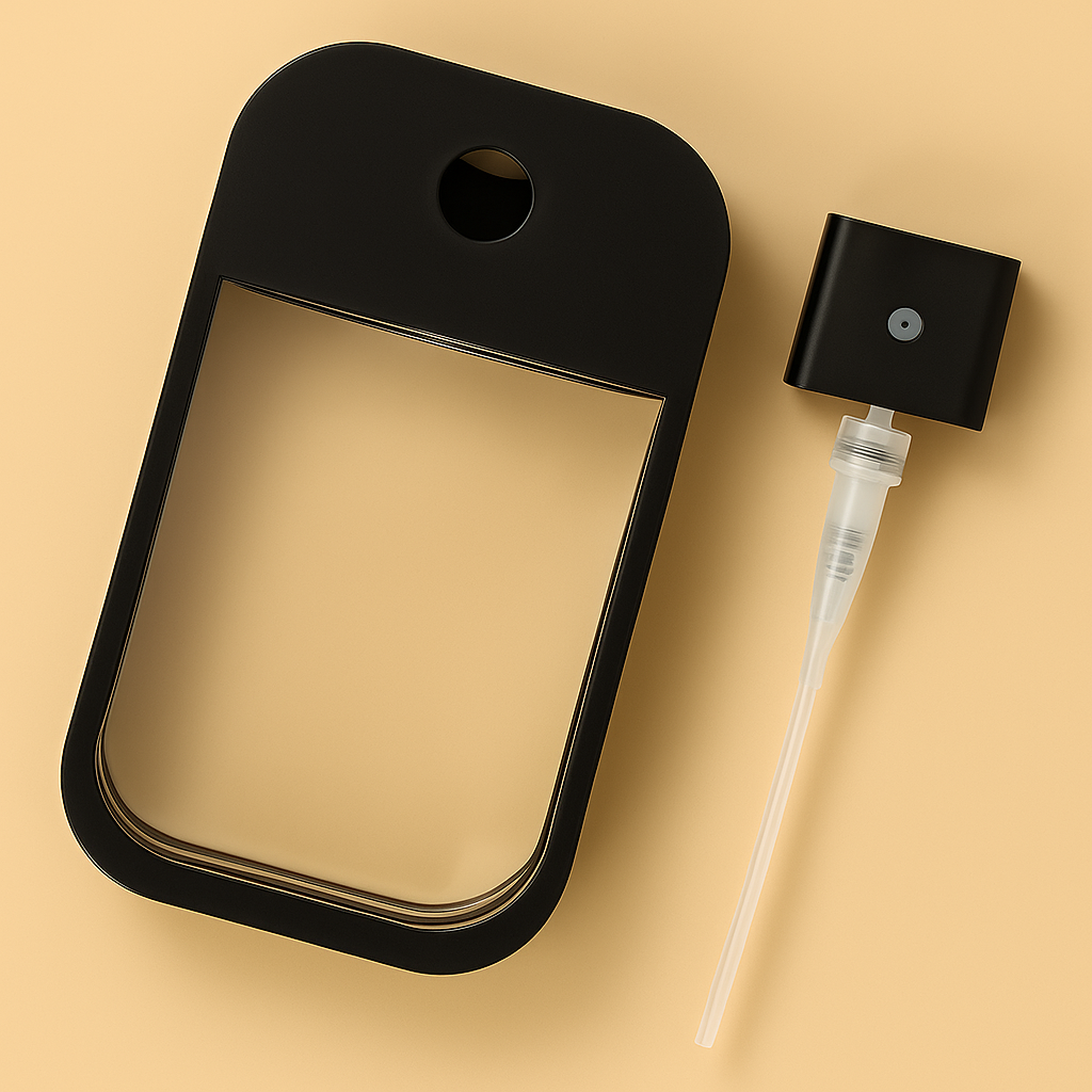 Leak-Proof Fine Mist Refillable – Compact Card-Shape for Perfume & Sanitiser Bowlift