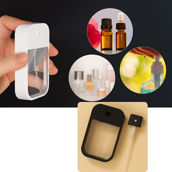 Leak-Proof Fine Mist Refillable – Compact Card-Shape for Perfume & Sanitiser Bowlift