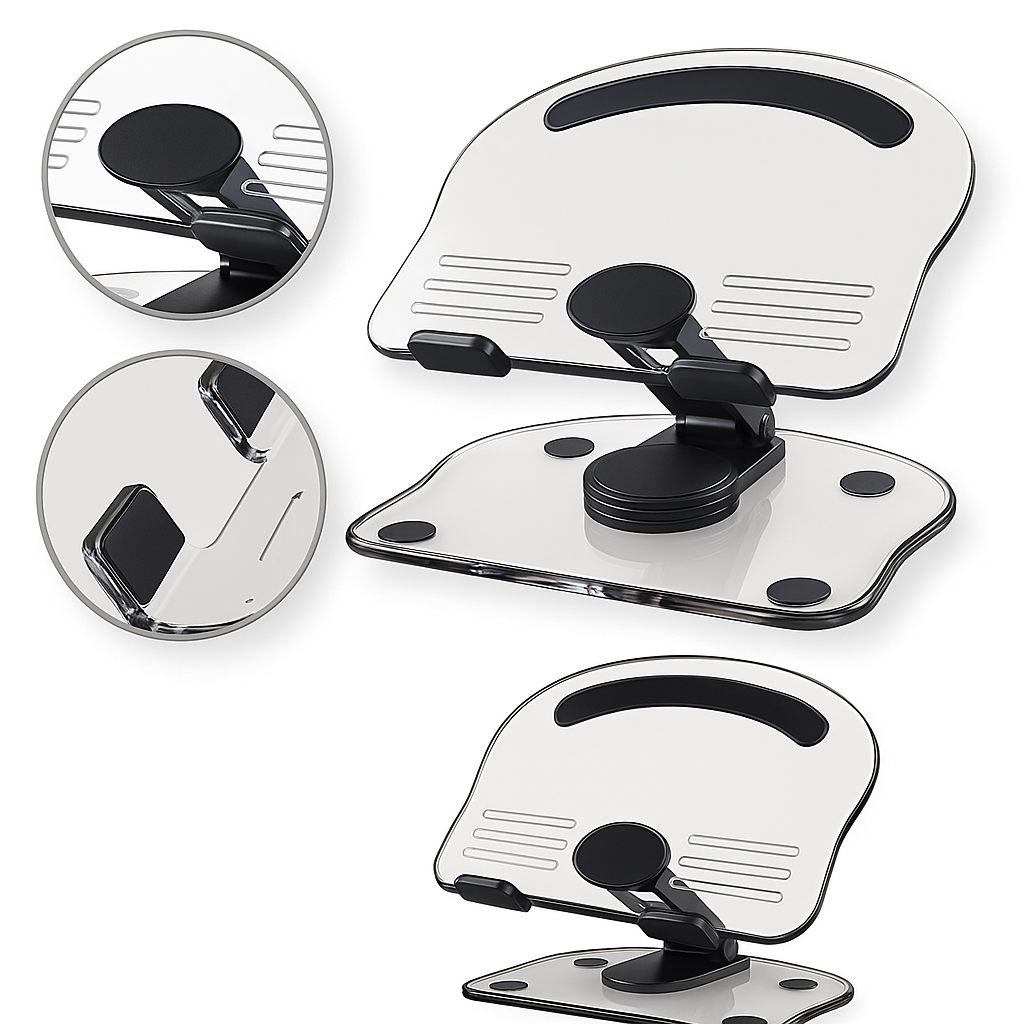 Ergonomic Adjustable Angles – Acrylic Foldable Non-slip – Home Office & Study Bowlift