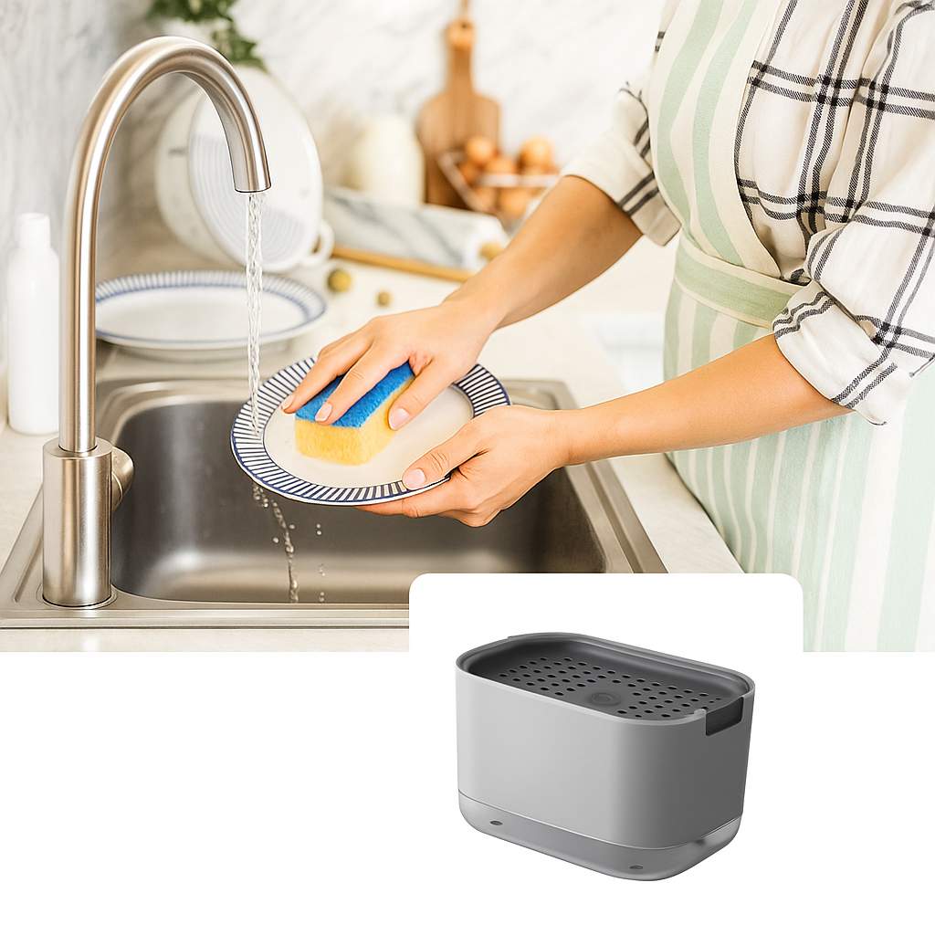 Compact Non-Slip – Silicone Base Easy Clean – Kitchen Sink Organisation Bowlift
