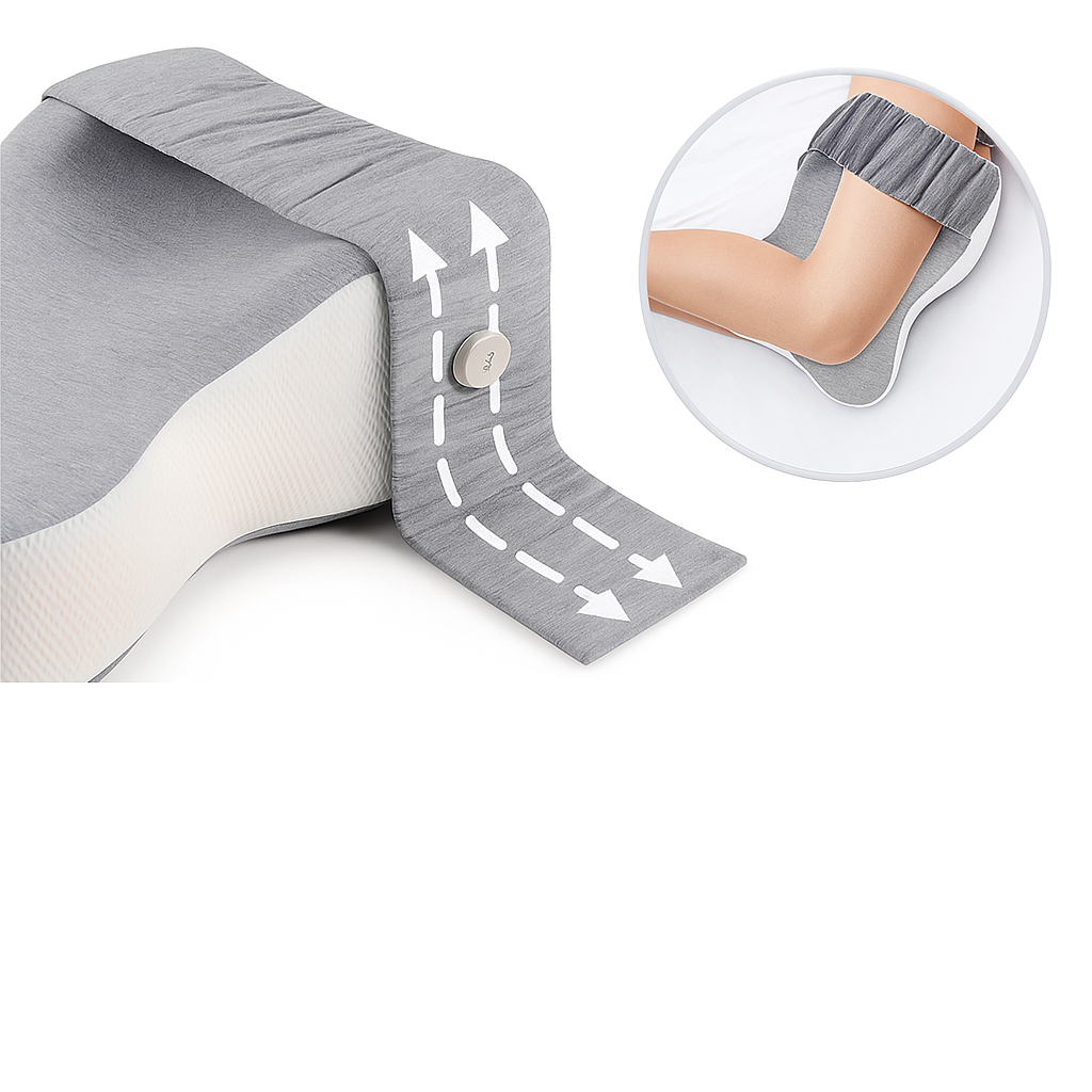 Side Sleeper Alignment – Breathable Memory Foam with Strap – Pregnancy and Hip Support Bowlift