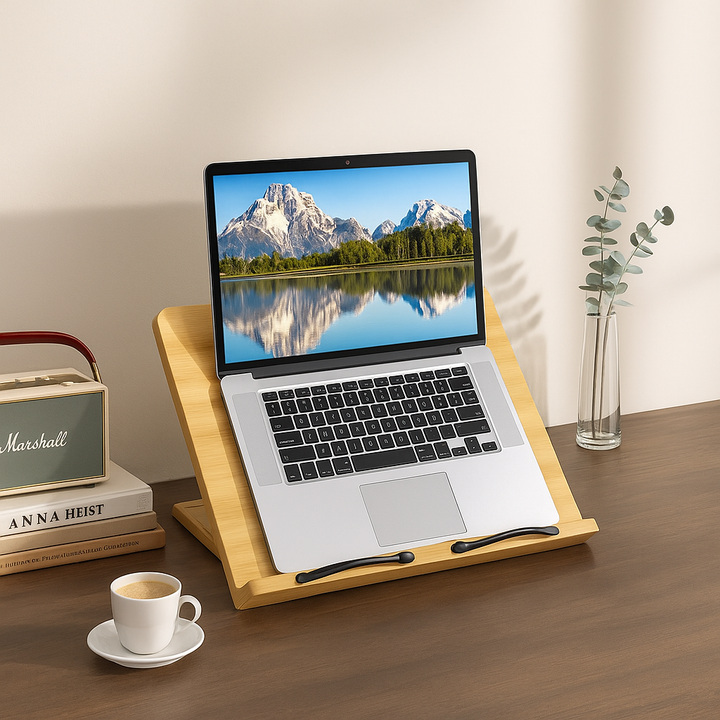 Foldable Adjustable – Wooden Stable Frame – Cookbooks Tablets and Hands-free Reading Bowlift
