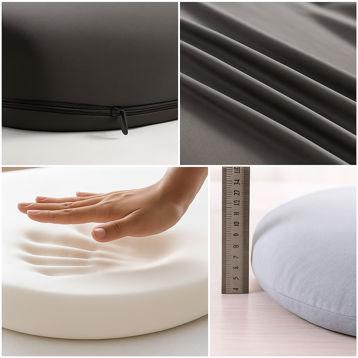 Memory Foam Back Pain Relief – Ergonomic High-density Support – Portable For Work and Travel Bowlift