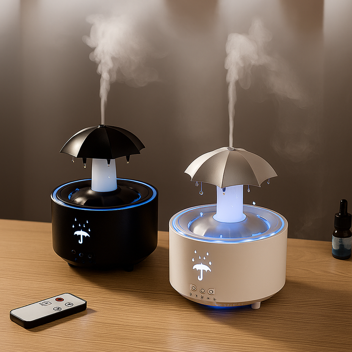 Rotating Umbrella Mist – LED Night Light – Quiet Humidifier for Bedroom Bowlift