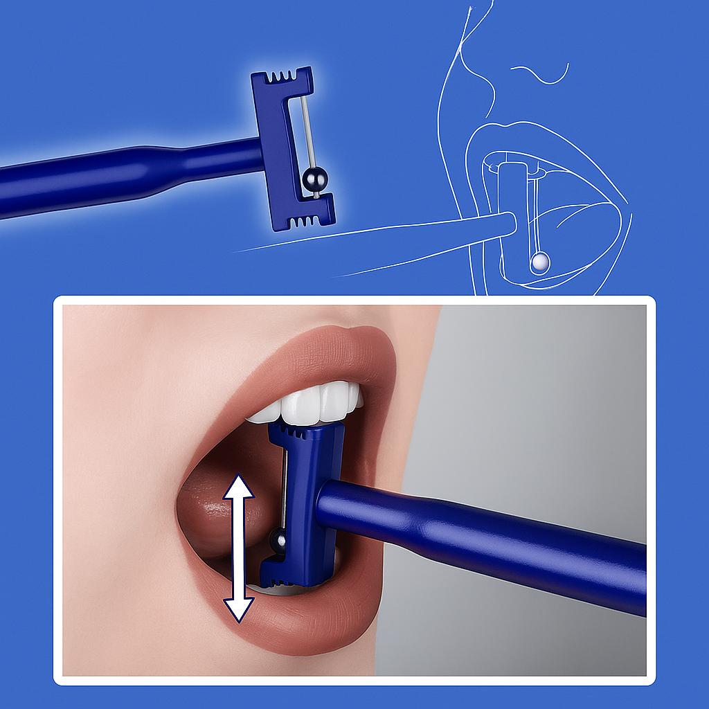 3-Piece Tongue Tip Exerciser – Non-Slip Handle – Improves Speech & Swallowing Control Bowlift