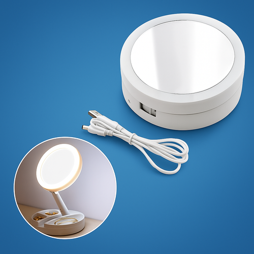 Sided Magnifying Mirror – LED Illumination – 10× Magnification – Makeup & Tweezing Bowlift