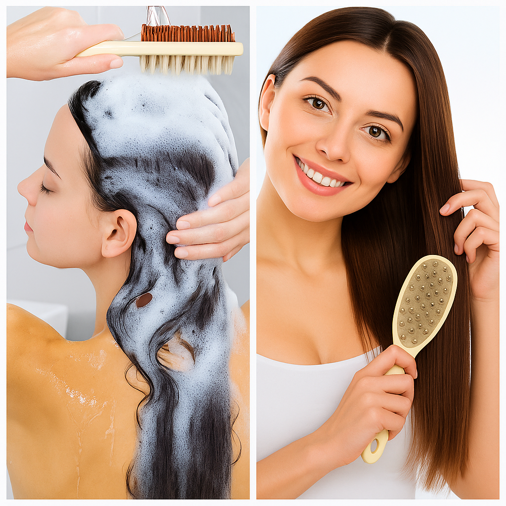 Sided Shampoo Brush – Silicone Scalp Massager – Deep Clean for Oily Hair & Sensitive Scalp Bowlift