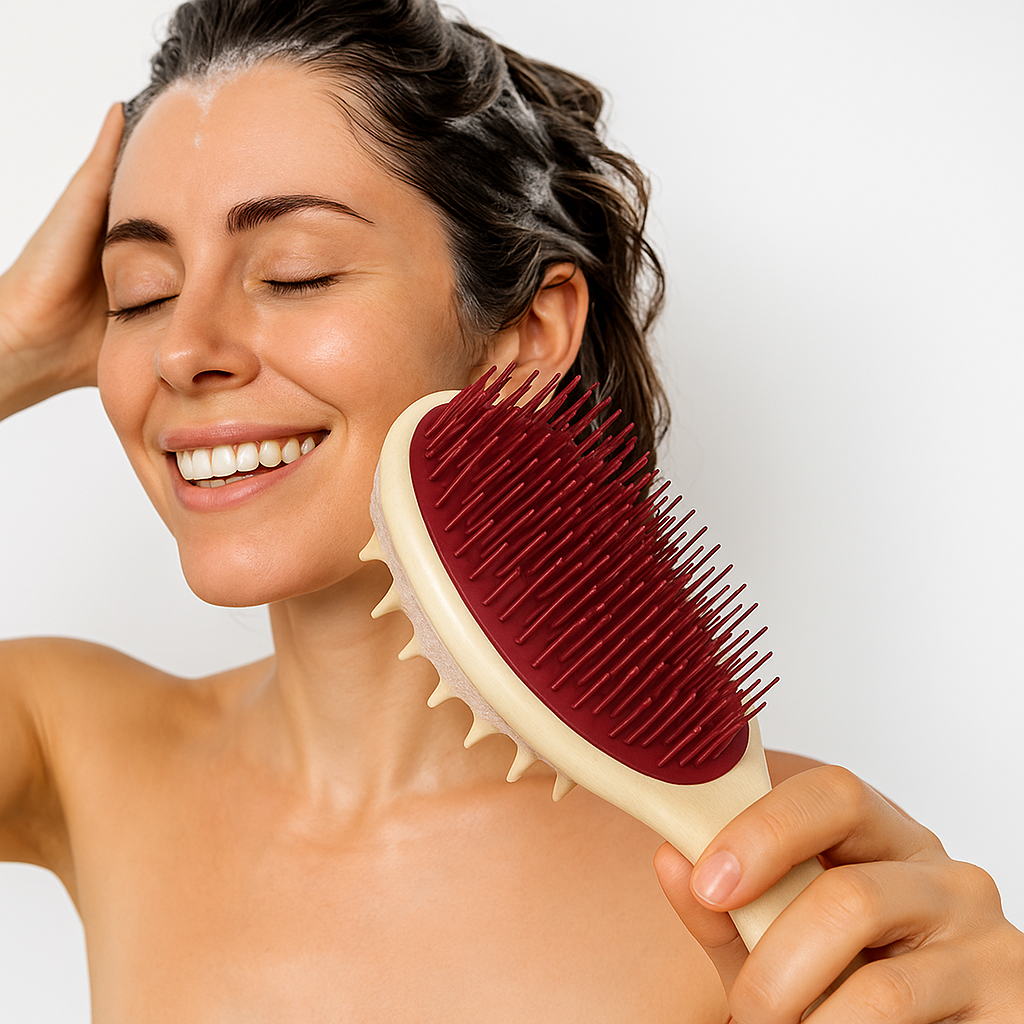 Sided Shampoo Brush – Silicone Scalp Massager – Deep Clean for Oily Hair & Sensitive Scalp Bowlift