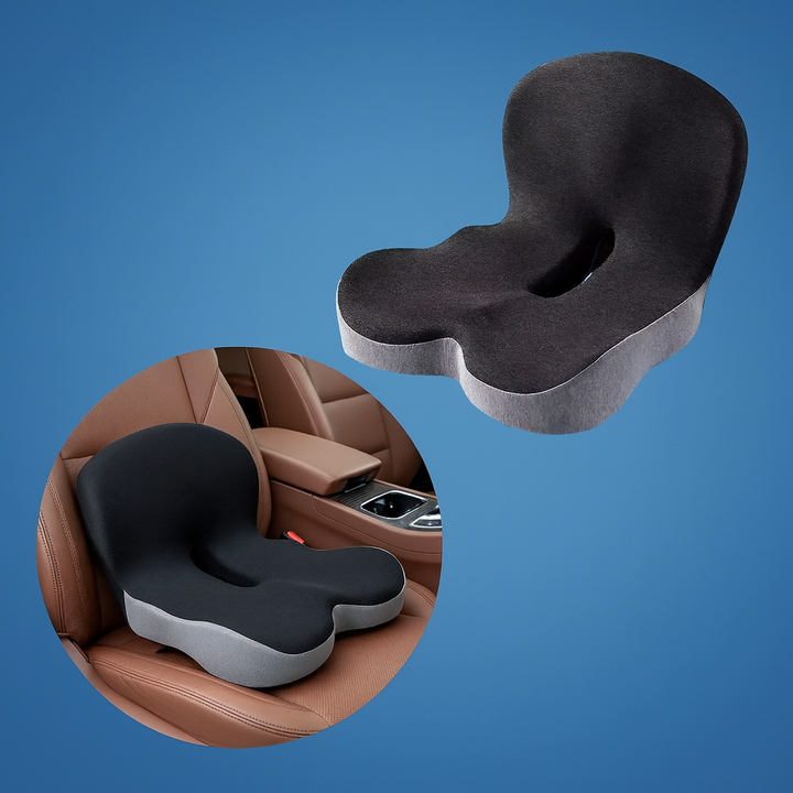 Lumbar & Coccyx Pain Relief – Memory Foam Non-Slip Support – Office Car Home Use Bowlift