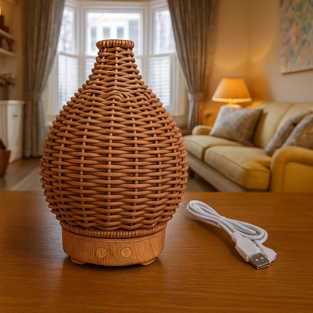 Oil Diffuser – Dry-Air Relief for Bedroom & Nursery – Quiet USB 5 V – 80 ml Stylish Vase Design Bowlift