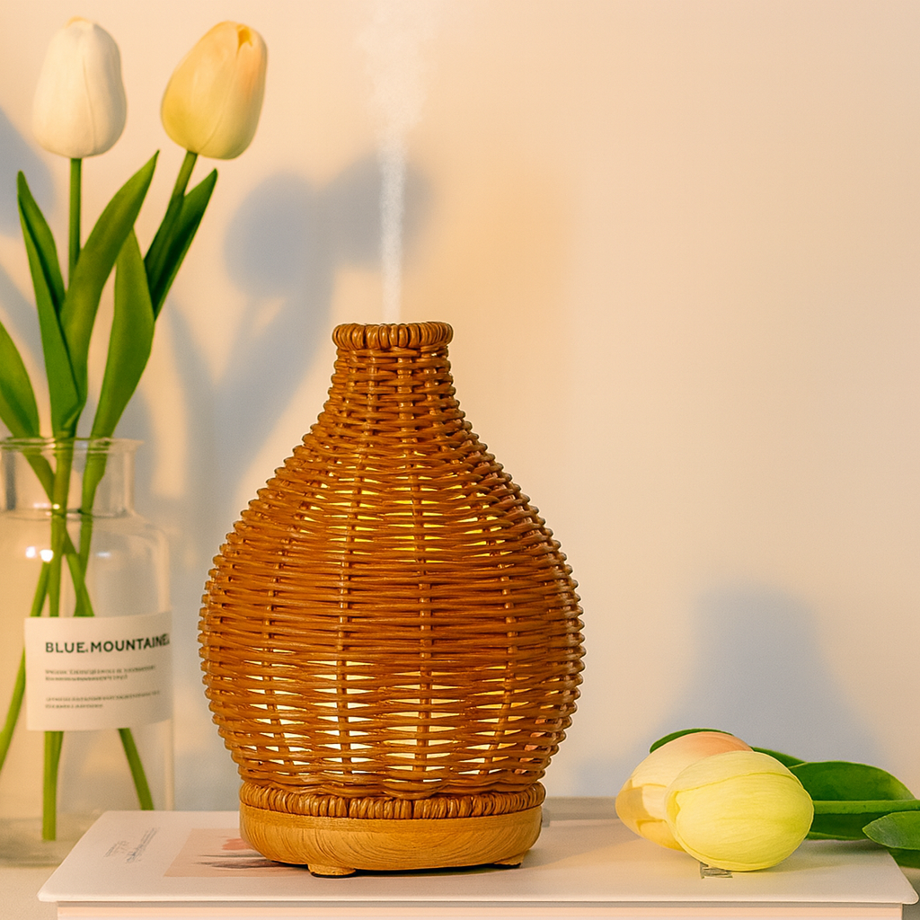 Oil Diffuser – Dry-Air Relief for Bedroom & Nursery – Quiet USB 5 V – 80 ml Stylish Vase Design Bowlift