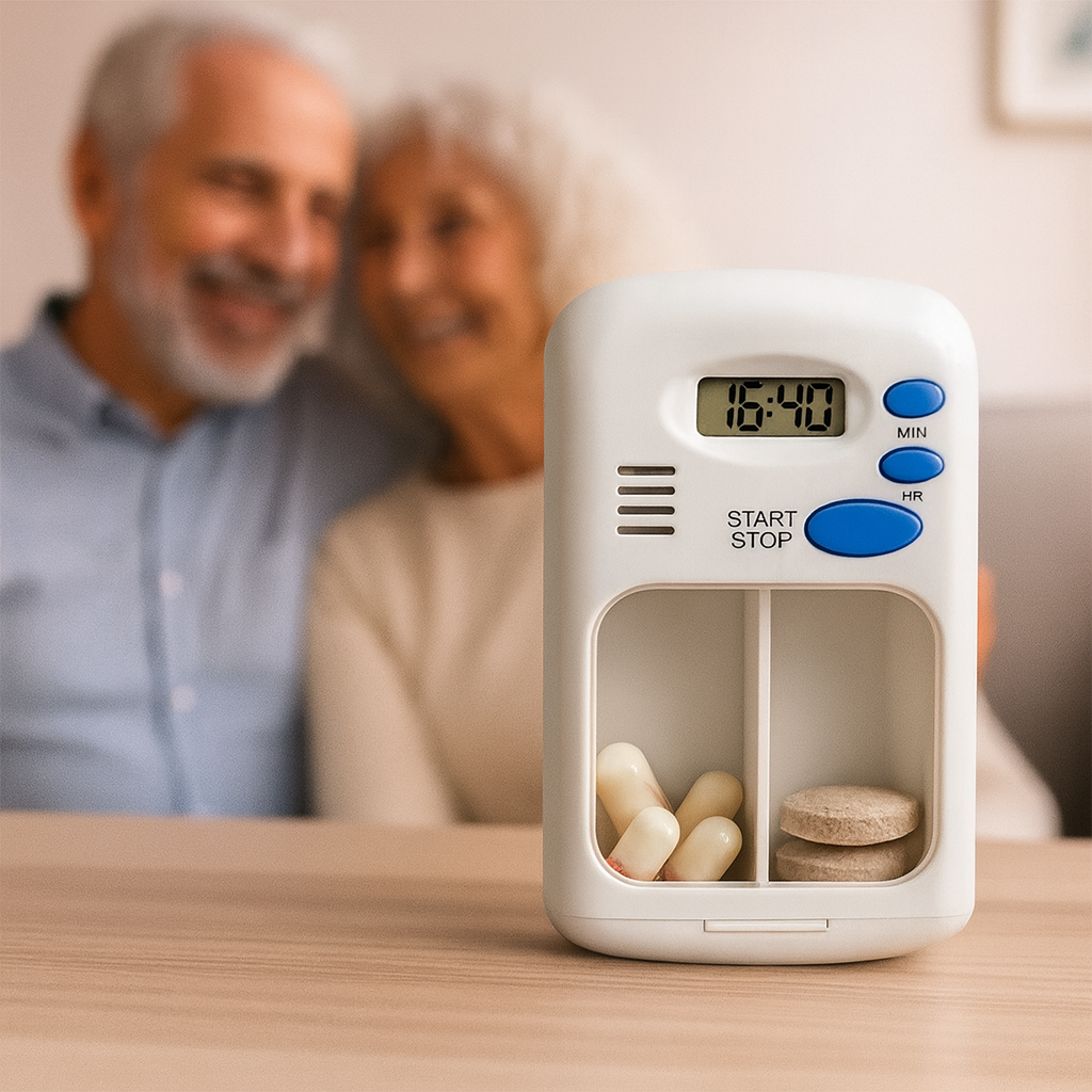 Medication Reminder with Timer – Portable & Easy to Use – Daily Health Support Bowlift