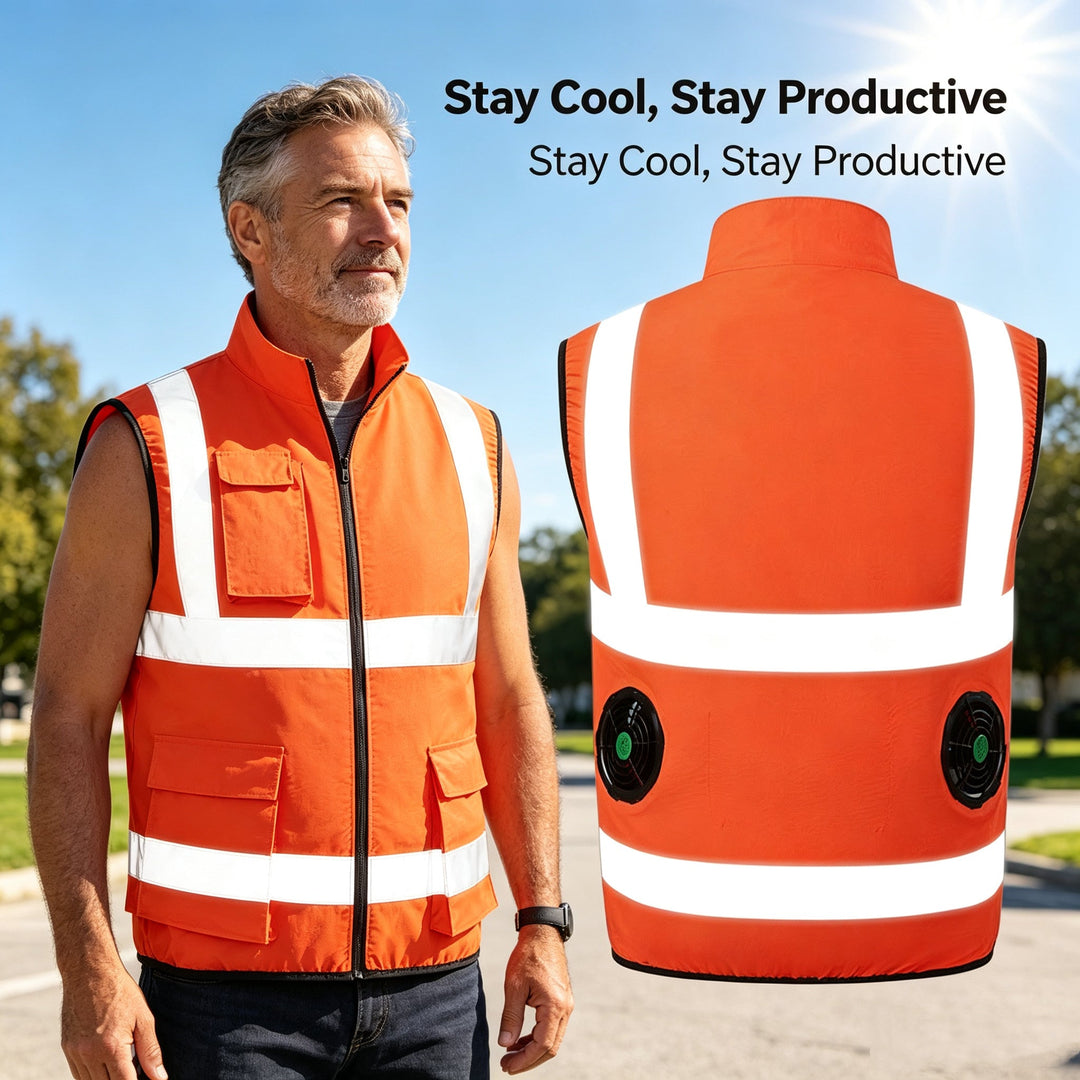Cooling vest with fans & reflective stripes | Bowlift