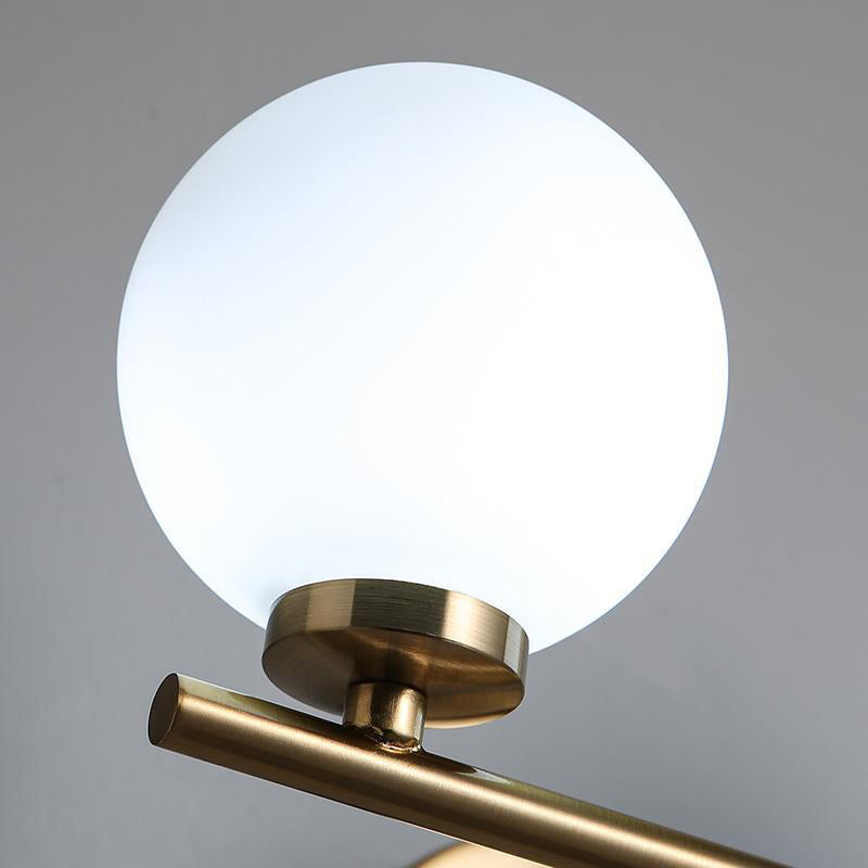 BowLift | Globe Shade Wall Lamp Modernist Opal Glass 1-Lamp Gold Wall Lamp for Washroom