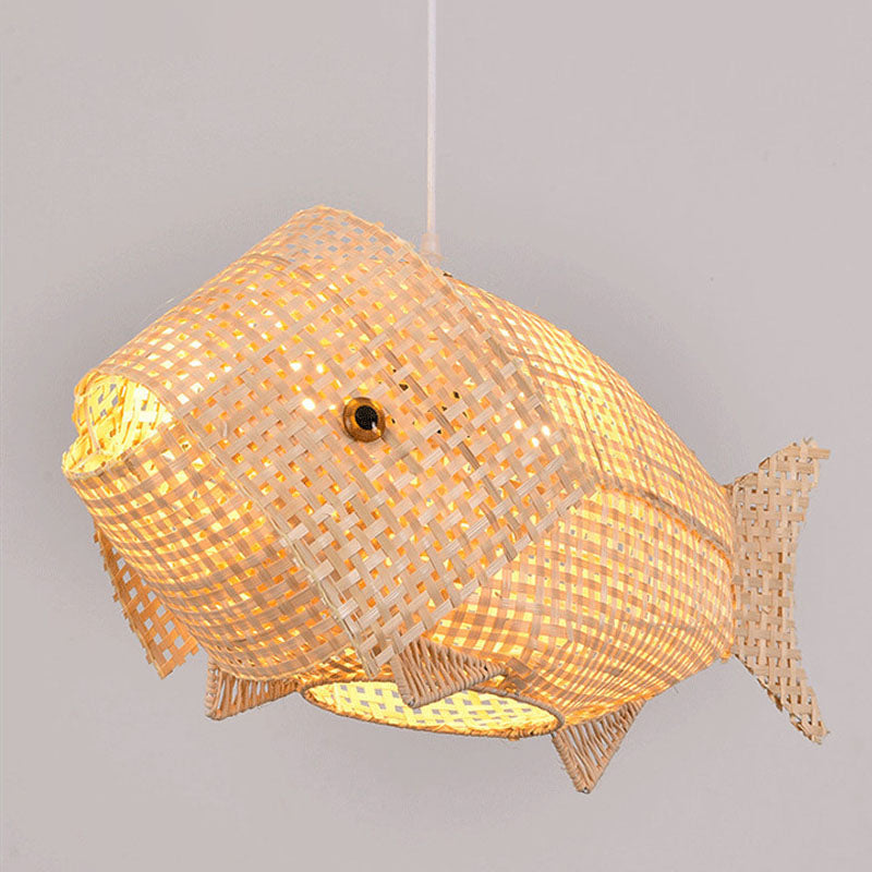 BowLift | WaveGlow Pendant Light - Elegant Wood Asian Pendant Light