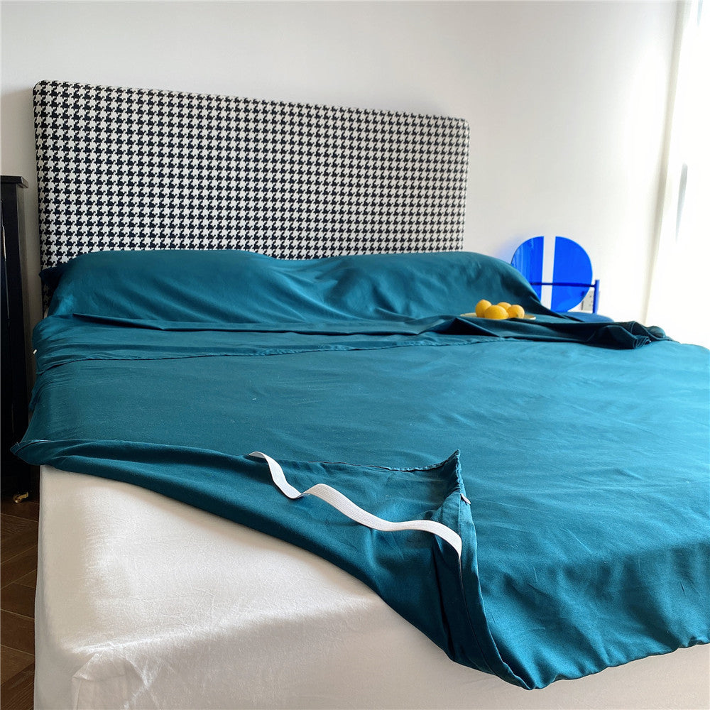 Deep-Pocket Elastic Corner Fitted Bed Sheet with Anti-Slip Straps