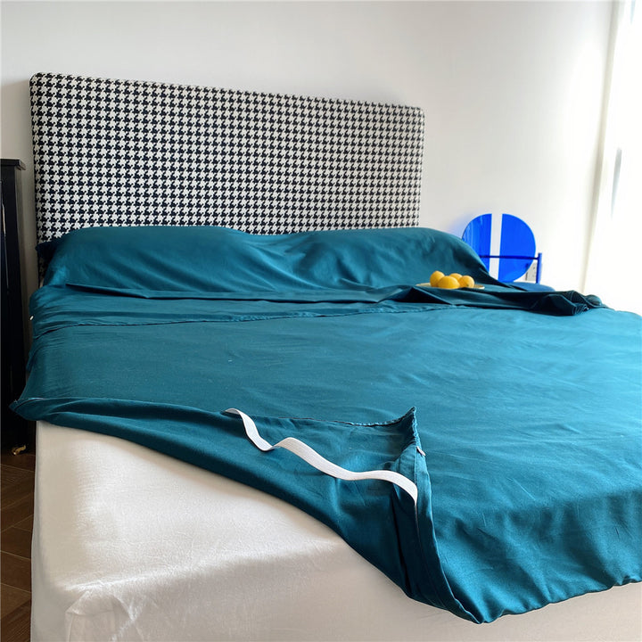 Deep-Pocket Elastic Corner Fitted Bed Sheet with Anti-Slip Straps