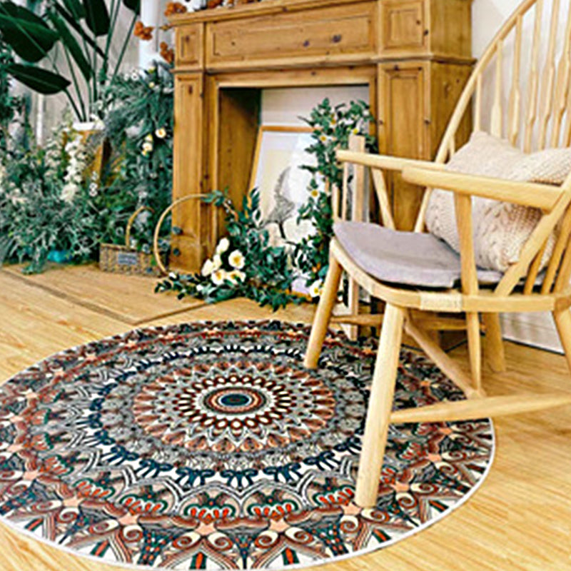 Ethnic Multicolored Flower Rug Synthetic Persian Rug Non-Slip Backing Pet-Friendly Machine Washable Rug for the Large Room | Bowlift