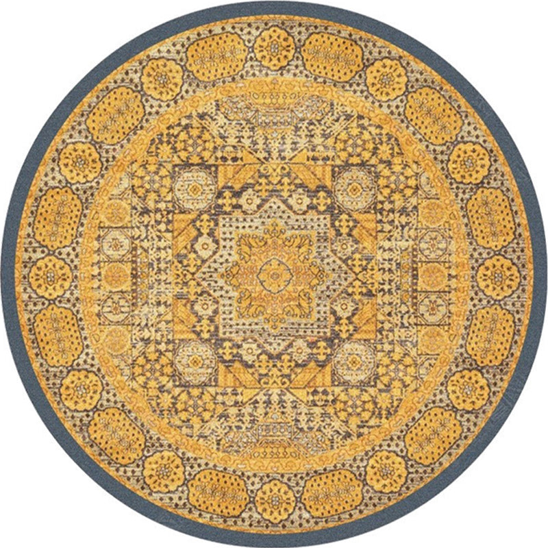 Ethnic Multicolored Flower Rug Synthetic Persian Rug Non-Slip Backing Pet-Friendly Machine Washable Rug for the Large Room | Bowlift