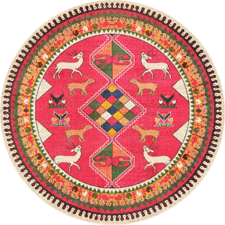 Ethnic Multicolored Flower Rug Synthetic Persian Rug Non-Slip Backing Pet-Friendly Machine Washable Rug for the Large Room | Bowlift