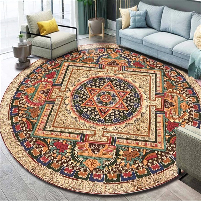 Ethnic Multicolored Flower Rug Synthetic Persian Rug Non-Slip Backing Pet-Friendly Machine Washable Rug for the Large Room | Bowlift