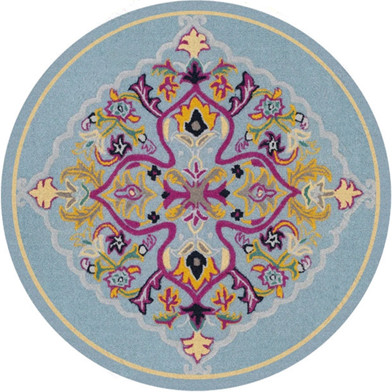 Ethnic Multicolored Flower Rug Synthetic Persian Rug Non-Slip Backing Pet-Friendly Machine Washable Rug for the Large Room | Bowlift