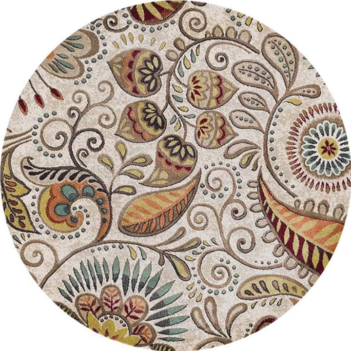 Ethnic Multicolored Flower Rug Synthetic Persian Rug Non-Slip Backing Pet-Friendly Machine Washable Rug for the Large Room | Bowlift
