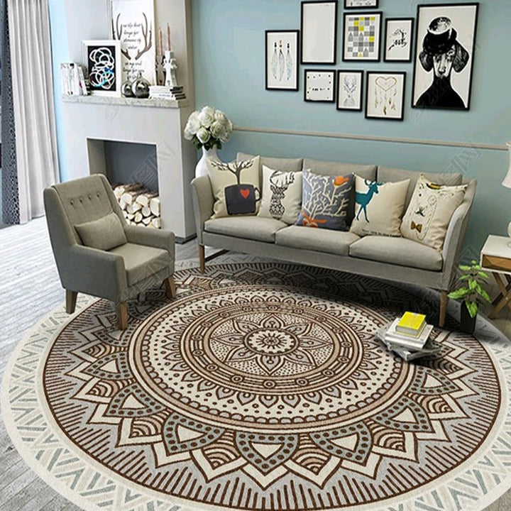 Ethnic Multicolored Flower Rug Synthetic Persian Rug Non-Slip Backing Pet-Friendly Machine Washable Rug for the Large Room | Bowlift