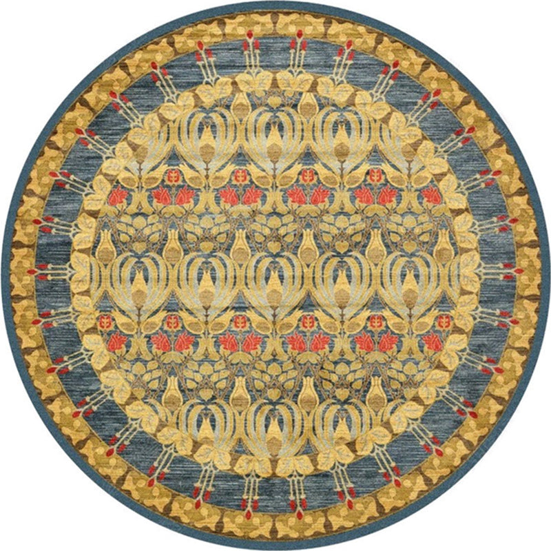 Ethnic Multicolored Flower Rug Synthetic Persian Rug Non-Slip Backing Pet-Friendly Machine Washable Rug for the Large Room | Bowlift