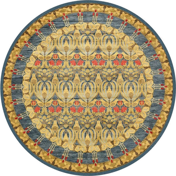 Ethnic Multicolored Flower Rug Synthetic Persian Rug Non-Slip Backing Pet-Friendly Machine Washable Rug for the Large Room | Bowlift