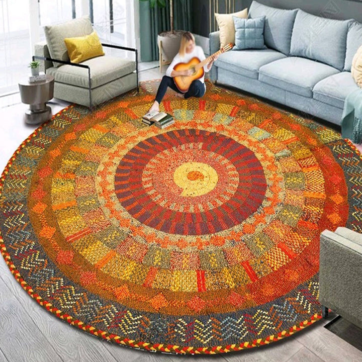 Ethnic Multicolored Flower Rug Synthetic Persian Rug Non-Slip Backing Pet-Friendly Machine Washable Rug for the Large Room | Bowlift