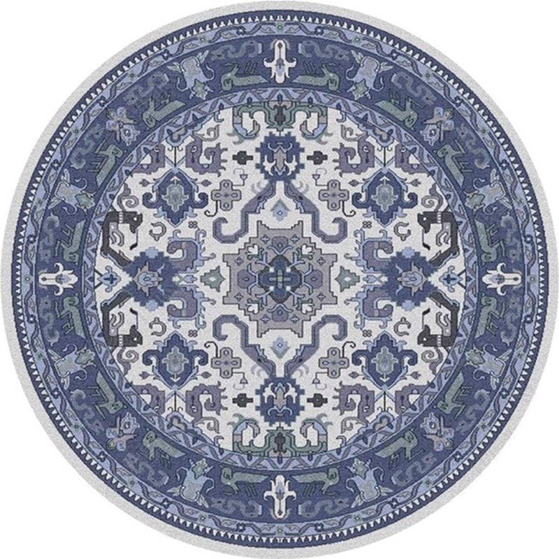 Ethnic Multicolored Flower Rug Synthetic Persian Rug Non-Slip Backing Pet-Friendly Machine Washable Rug for the Large Room | Bowlift