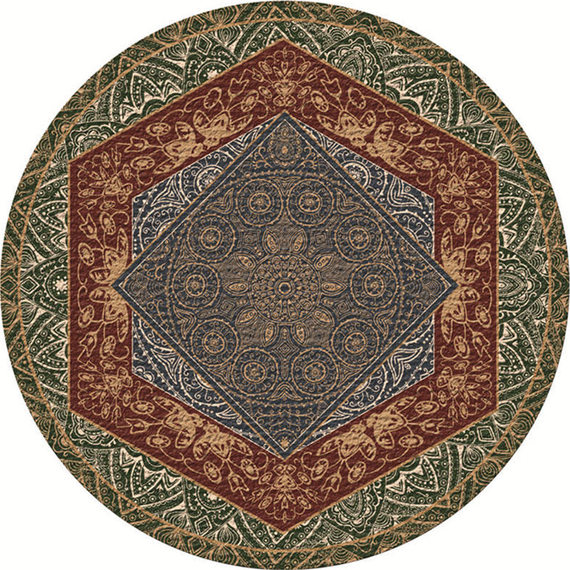 Moroccan living room rug Multicolored flower rug Polyester machine washable stain resistant non-slip backing area rug | Bowlift