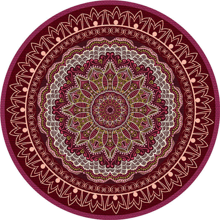 Moroccan living room rug Multicolored flower rug Polyester machine washable stain resistant non-slip backing area rug | Bowlift